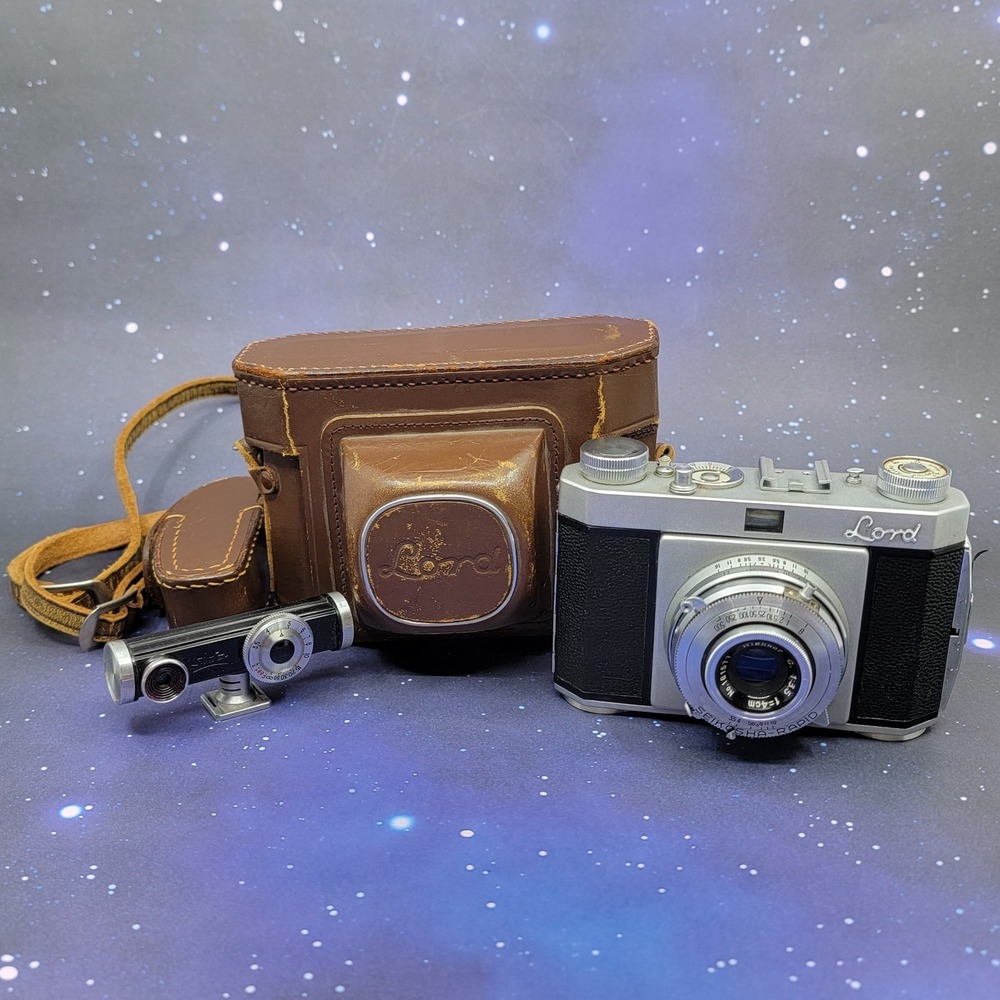Lord Okaya 35 Viewfinder W/ Leather Case Rare Japanese Film Camera Untested